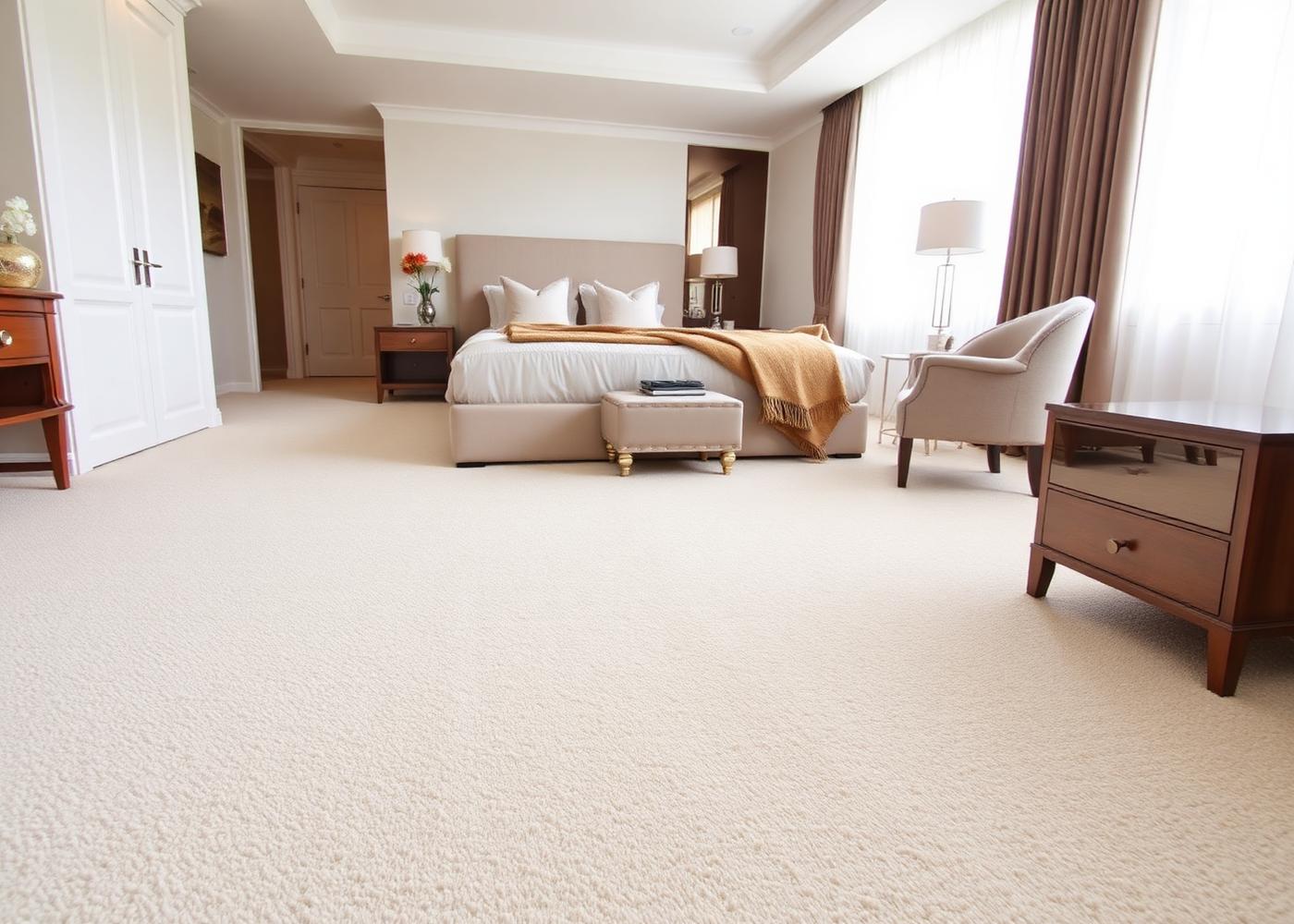 Plush bedroom carpet clean