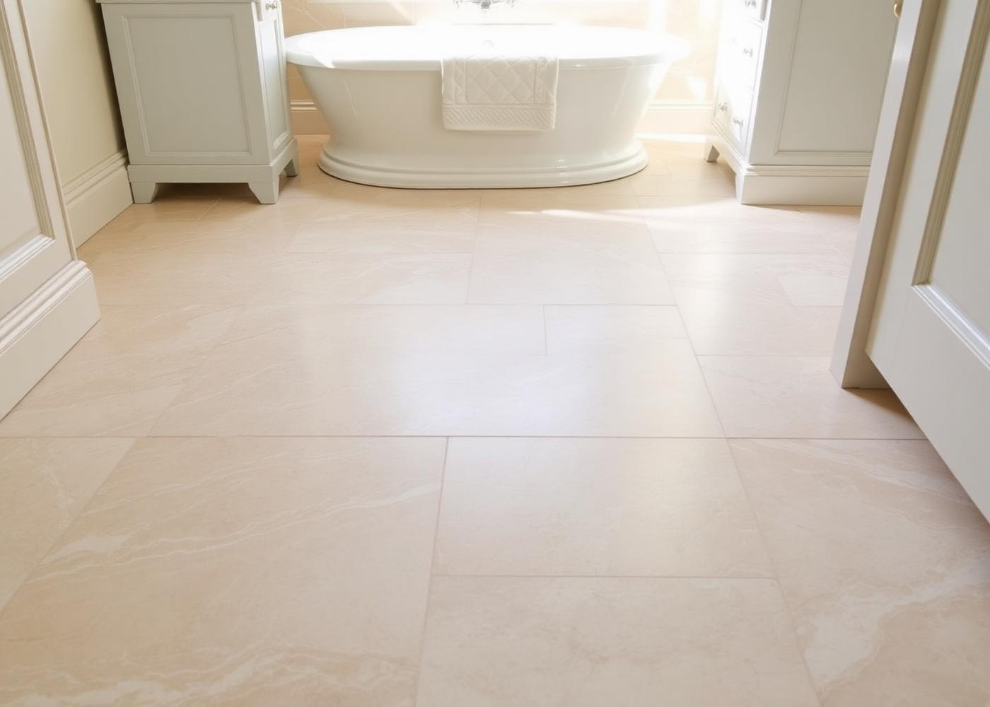 Travertine bath floor restoration