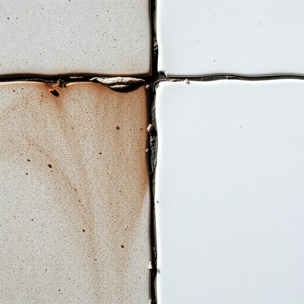 Grout brightened — before & after